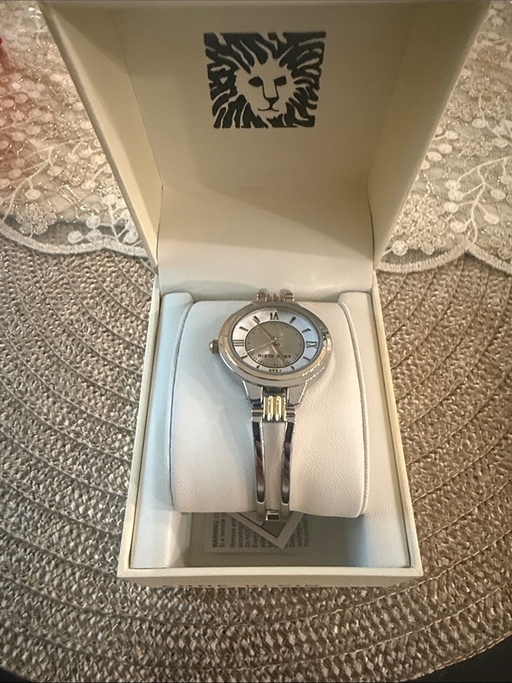 Anne Klein Silver and Gold Accent Women's Bracelet Watch
